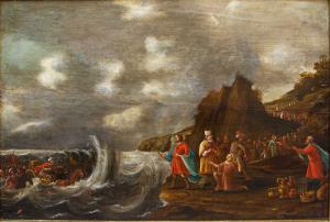 Bottega di Frans Francken il Giovane (Anversa, 1581-1642), La caduta degli egiziani nel Mar Rosso